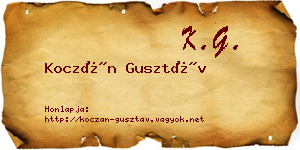 Koczán Gusztáv névjegykártya